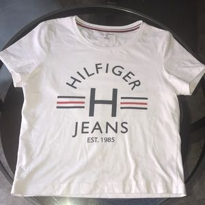 tommy hilfiger white crop top